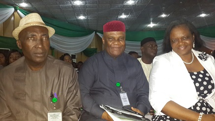 (L-r): Dr. Uche Nwafor, regional director, South-East, Chudi Uwandu, director, Special Duties and Mrs Ibukun Odusote, permanent secretary, Federal Ministry of Agriculture and Rural Development, at #NCSEnugu2014.